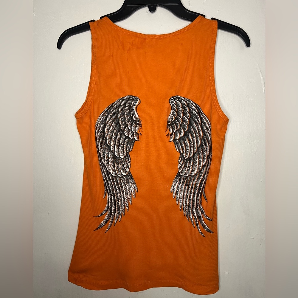 Orange Angel Wings Tank Top Sturgis
